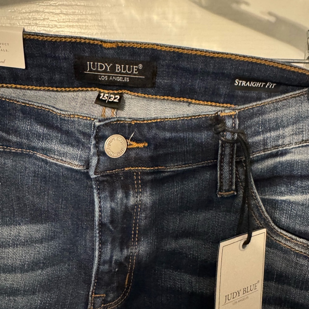 Judy Blue Dark Wash Straight Leg Jeans - Picture 2 of 4
